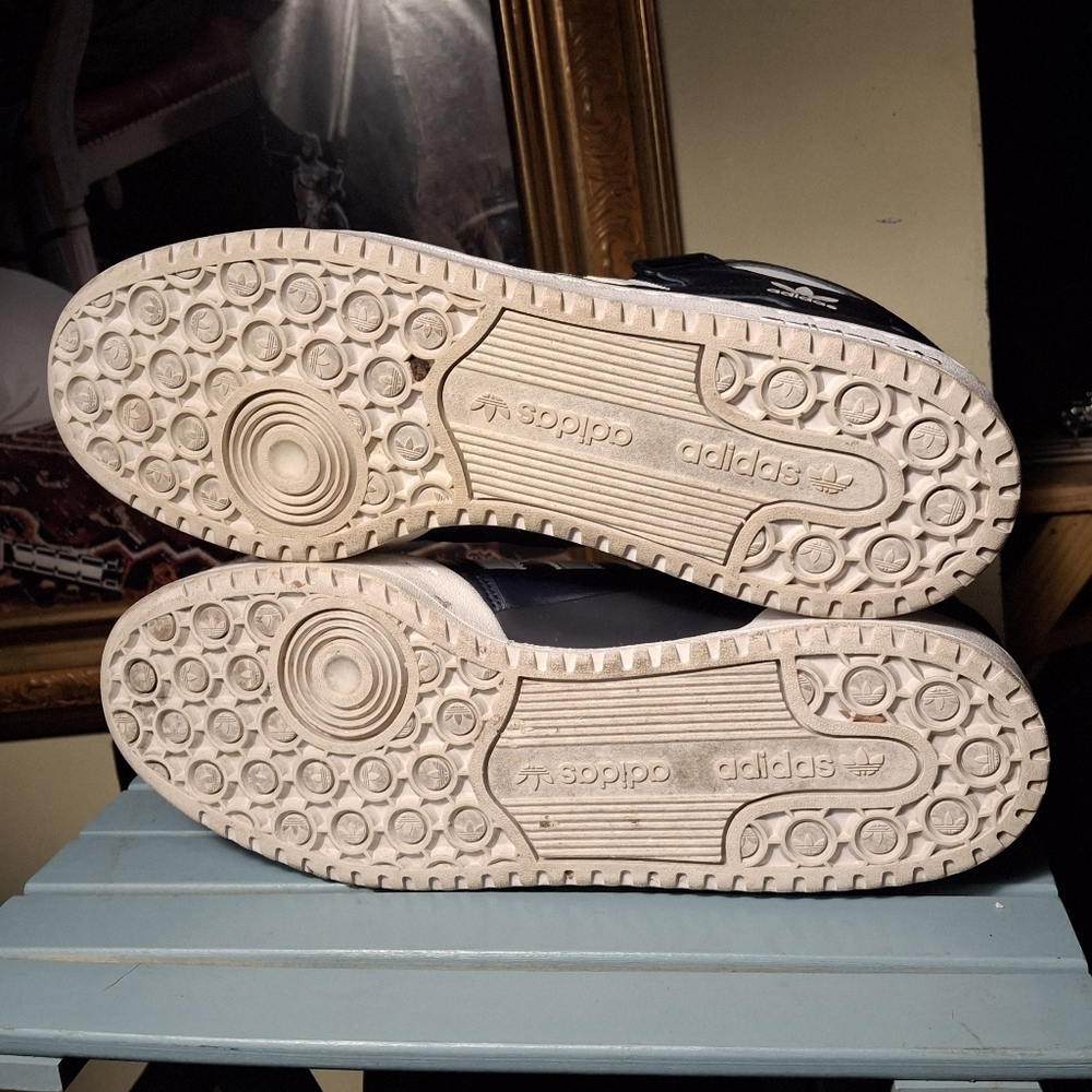 Adidas Men's Navy and White High-Top Sneakers - Picture 11 of 11